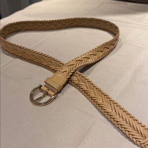 J. Crew Braided Leather Belt in Tan